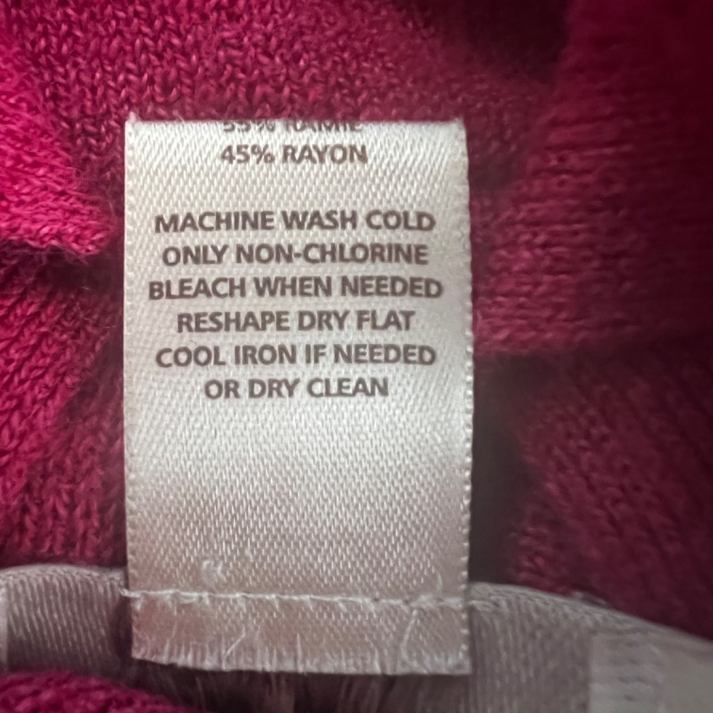 LOFT Silk Ramie Blend Long Sleeve Open Front Women's Pink Cardigan Size Medium - Picture 10 of 12
